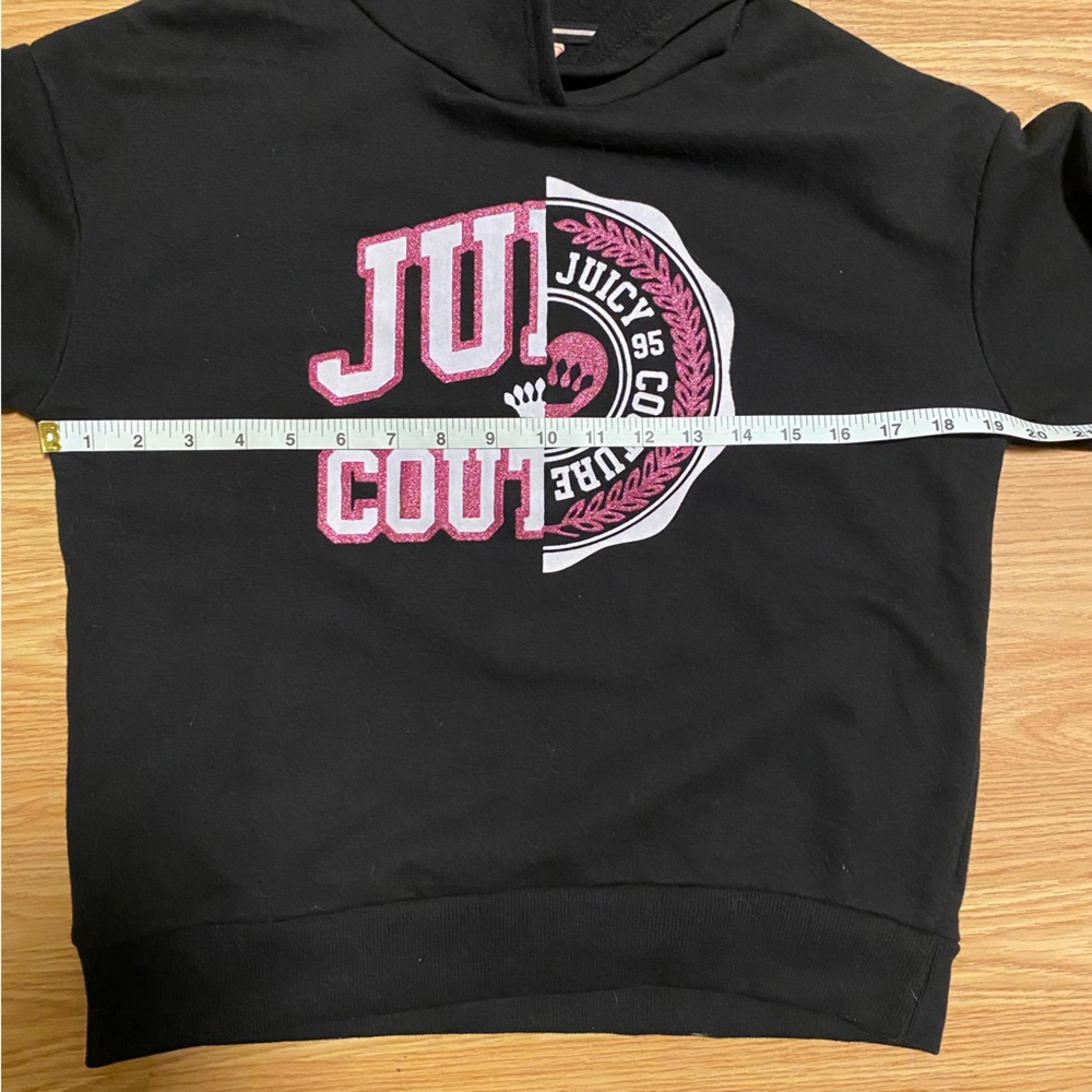 Juicy Couture Kids hoodie size youth XL/16 black long sleeve logo - Picture 9 of 12